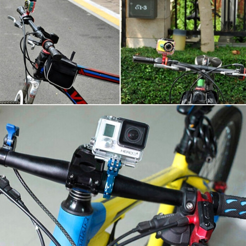 PULUZ Ensemble d'adaptateur de guidon en aluminium à bicyclette pour GoPro HERO5 / 4/3 + / 3/2/1, Xiaoyi, etc. Caméras sportives (noir) SP193B2-06