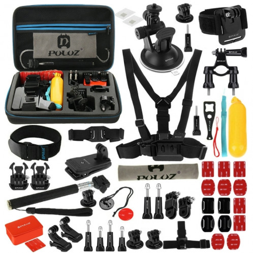 PULUZ 53 en 1 Accessoires Kit Total Ultimate Combo avec boîtier EVA pour GoPro HERO5 /4 Session /4 /3+ /3 /2 /1 SPKT098-08