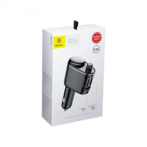 Baseus Car Charger Bluetooth FM Transmitter S-06, BT. 4.2, USB-A, Black (CCHC000001) DA1139888-02
