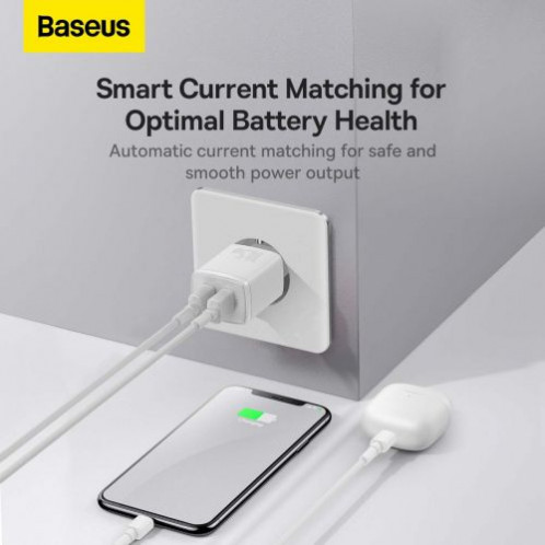 Baseus Travel Charger Compact wall Charger U+U, 10.5W EU White (CCXJ010202) DA390387-017