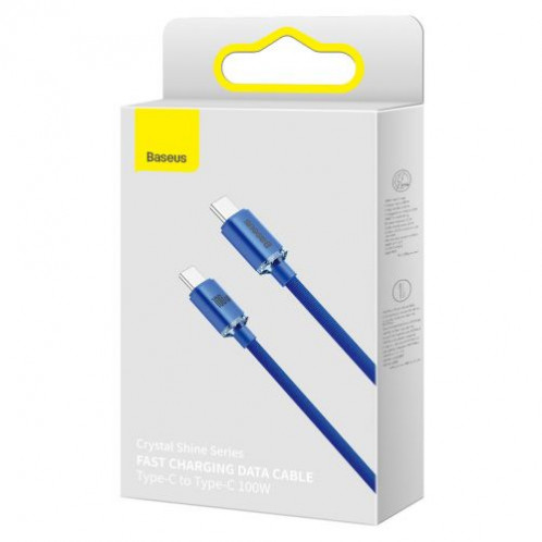 Baseus Type-C Type-C Crystal Shine series fast charging data cable 100W 1.2m Blue (CAJY000603) DA334725-013