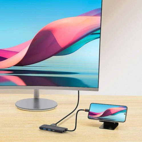 Baseus HUB Lite Series 5-in-1 Multifunctional (Type-C to 2x USB 3.0 / Type-C / HDMI 1.4 / SD/TF) Black (WKQX050001) DA1651902-018