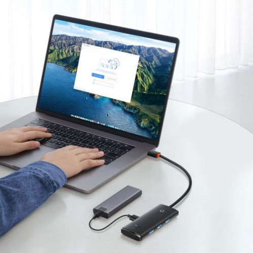 Baseus HUB Lite Series 4-in-1 adapter (USB-A to 4xUSB-A 3.0) cable 0.25m, Black (WKQX030001) DA842704-011