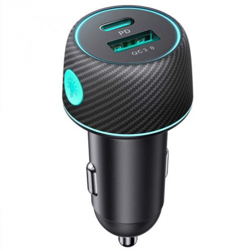 Joyroom Car Charger U+C, QC 3.0, PD, 60W, RGB, Black (JR-CCN01) DO615369-012