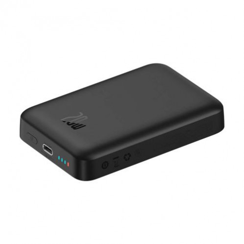 Baseus Power Bank Magnetic Mini Wireless Fast charging (With Xiaobai Type-C to Type-C 60W(20V/3A) 0.5m) MagSafe 15W / PD 20W, 10000 mAh, Black (PPCX070001) DA2283224-09
