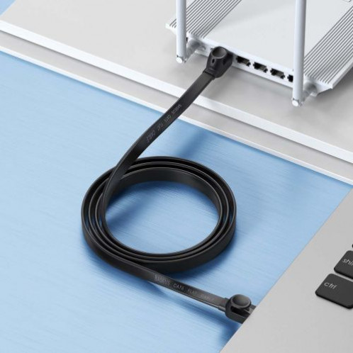 Baseus Network Cable High Speed (CAT6) of RJ45 (flat cable) 1 Gbps, 2m Black (WKJS000101) DA122743-020