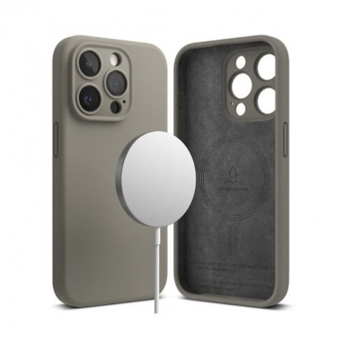 Ringke iPhone 15 Pro Max Case Silicone Magnetic Gray DI1044745-01