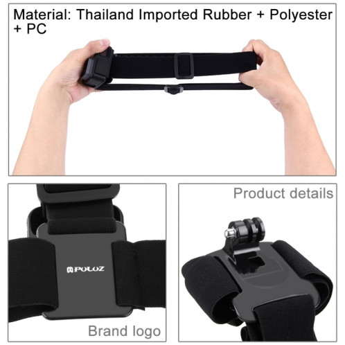 PULUZ Bracelet à tête extensible en élastique pour GoPro HERO5 / 4 Session / 4/3 + / 3/2/1 / + LCD SPPU243-00