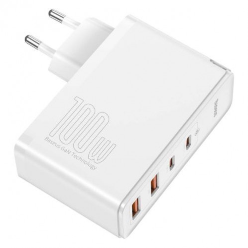 Baseus Travel Charger GaN2 Pro Quick wall charger C+C+U+U, PD 3.0, QC 4.0+, 100W EU White (CCGAN2P-L02) DA3450450-019