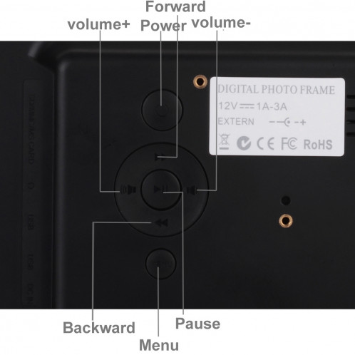 10,4 pouces TFT LCD Matière acrylique multimédia Cadre photo numérique avec lecteur de musique et de film / Fonction de télécommande, Prise en charge de l'entrée USB / Carte SD, Haut-parleur stéréo intégré S1010B0-08