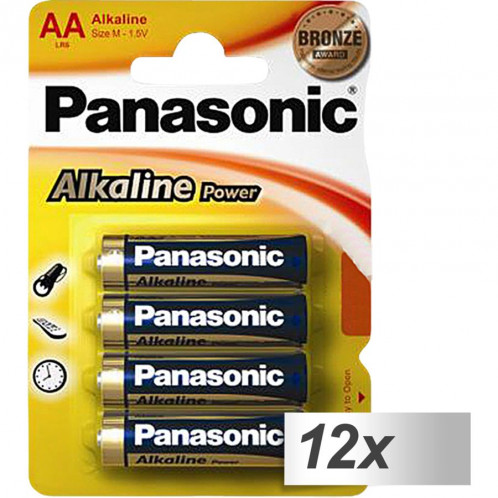 12x4 Panasonic Alkaline Power Mignon LR6 AA 464634-01