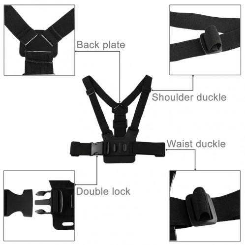 PULUZ Ceinture réglable de ceinture de montage en forme de J avec une base en J et une vis longue pour GoPro HERO5 Session / 5/4 Session / 4/3 + / 3/2/1 SPPU267-08
