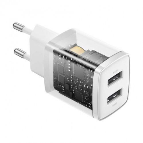 Baseus Travel Charger Compact wall Charger U+U, 10.5W EU White (CCXJ010202) DA390387-017