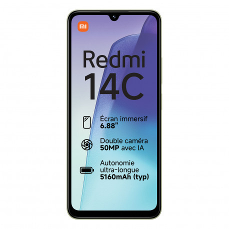Xiaomi Redmi 14C NFC (6.88'' 256 Go, 8 Go RAM) Vert XR14CN-8/256_GRN-01