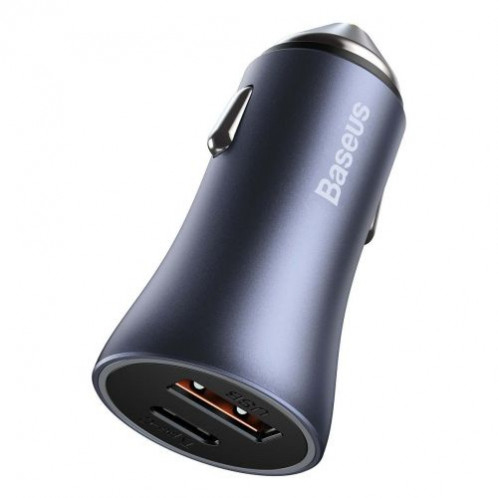 Baseus Car Charger Golden Contactor Pro Dual Quick Charger U+C, PD 3.0, QC 4+, SCP FCP AFC (with USB Type C 1m cable) Gray (TZCCJD-0G) DA768136-016
