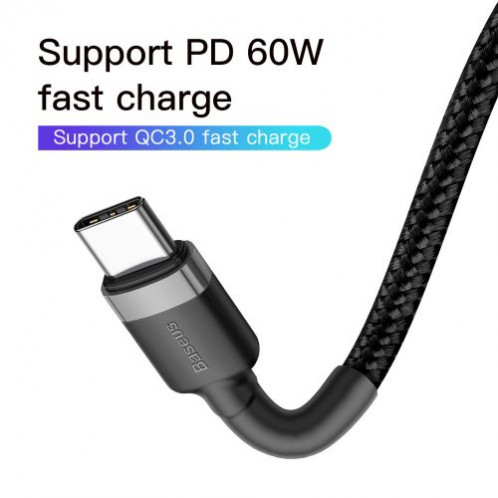 Baseus Type-C Type-C cable Cafule PD2.0 60W Flash charge (20V 3A) 1m Gray/Black (CATKLF-GG1) DA233462-015