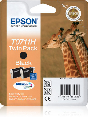 Epson noir Lot de 2 T 071 High Capacity T 0711H 198163-03