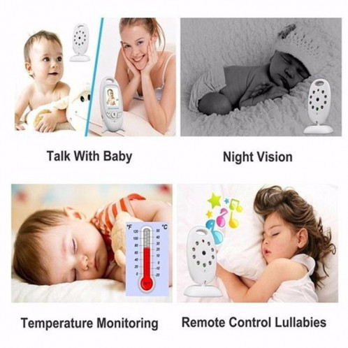 Moniteur de bébé portable sans tracas avec écran LCD de 2,0 pouces VB601, prise en charge de la conversation bidirectionnelle, Vision nocturne () SH00EU1719-012