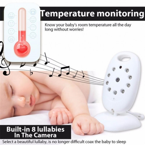 Moniteur de bébé portable sans tracas avec écran LCD de 2,0 pouces VB601, prise en charge de la conversation bidirectionnelle, Vision nocturne () SH00EU1719-012