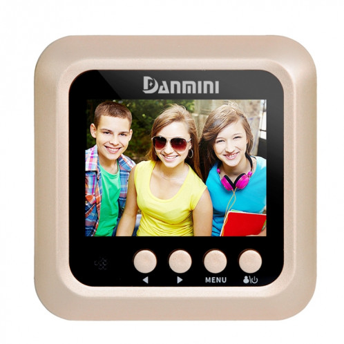 Danmini W5 2,4 pouces écran 2.0MP caméra de sécurité Pas de sonnette de spectateur de trou de peephole, Carte de soutien TF / Vision nocturne / Enregistrement vidéo (Or) SH255J997-016
