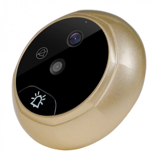 Danmini W5 2,4 pouces écran 2.0MP caméra de sécurité Pas de sonnette de spectateur de trou de peephole, Carte de soutien TF / Vision nocturne / Enregistrement vidéo (Or) SH255J997-016