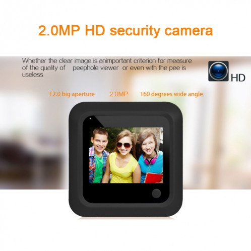 X5 2.4 pouces écran 2.0MP caméra de sécurité pas de visionneuse de judas de dérangement, carte de soutien TF (noir) SH692B27-012