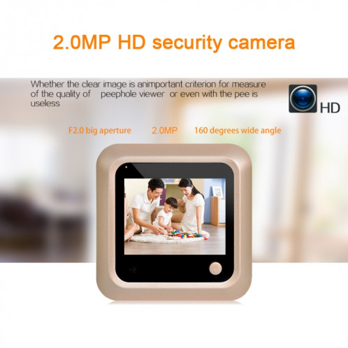 Danmini X5 2.4 pouces écran 2.0MP caméra de sécurité pas déranger Peephole Viewer, carte de soutien TF SH36921606-012