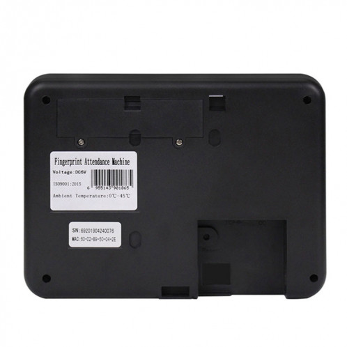 Présence de temps d'empreinte digitale Realand AL325 avec écran couleur de 2,4 pouces et fonction de carte d'identité, WiFi et batterie SR5143579-011