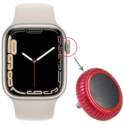 Remplacement de l'écrou de la couronne de montre pour Apple Watch Series 7 (LTE) (rouge) SH527R443-05