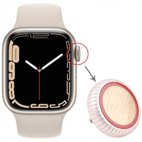 Remplacement de l'écrou de couronne de montre pour Apple Watch Series 7 (LTE) (argent) SH527S1630-05