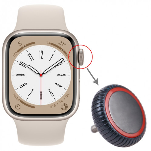 Remplacement de l'écrou de la couronne de montre pour Apple Watch Series 8 (LTE) (gris) SH528H939-05