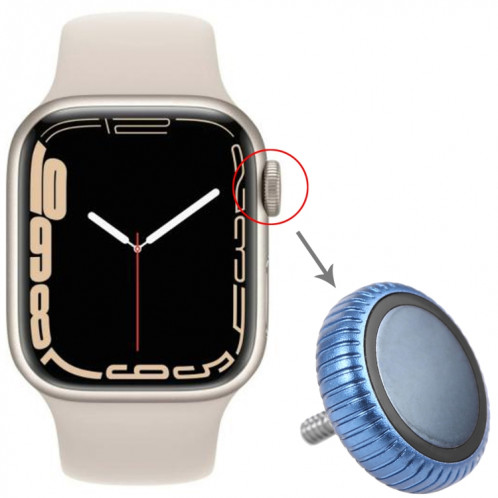 Watch Crown Nut Replacement pour Apple Watch Series 7 (GPS) (Bleu) SH530L1437-05
