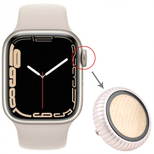 Remplacement de l'écrou de couronne de montre pour Apple Watch Series 7 (GPS) (argent) SH530S60-05