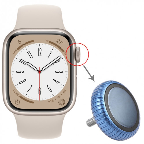 Watch Crown Nut Replacement pour Apple Watch Series 8 (GPS) (Bleu) SH535L1019-05