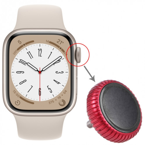 Remplacement de l'écrou de la couronne de montre pour Apple Watch Series 8 (GPS) (rouge) SH535R1120-05