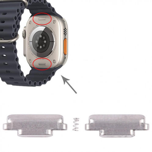 1 paire de clips supérieur/inférieur de bouton d'alimentation pour Apple Watch Ultra 49mm SH0565298-05