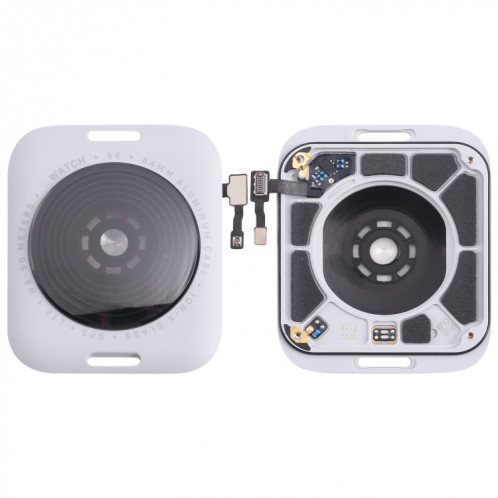 Pour Apple Watch SE 2022 44 mm LTE Edition Couvercle en verre du boîtier arrière avec câble (argent) SH602S1773-07
