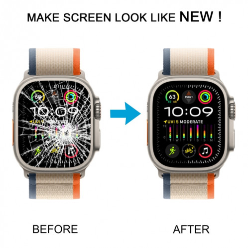 Pour Apple Watch Ultra 2 A2986 A2987 écran LCD d'origine numériseur assemblage complet avec cadre SH96041276-06