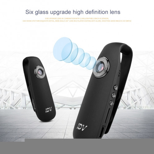 IDV 007 HD 1080 P Clip Conception Law Enforcement Enregistreur Portable Mini Surveillance Enregistreur, Détection de Mouvement de Soutien et Carte TF (Max 128 Go) SI00061694-012