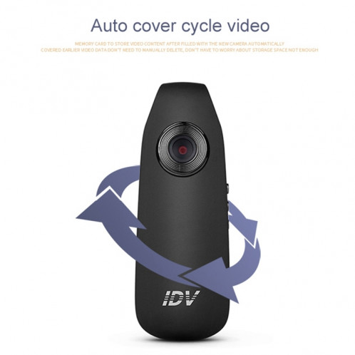 IDV 007 HD 1080 P Clip Conception Law Enforcement Enregistreur Portable Mini Surveillance Enregistreur, Détection de Mouvement de Soutien et Carte TF (Max 128 Go) SI00061694-012