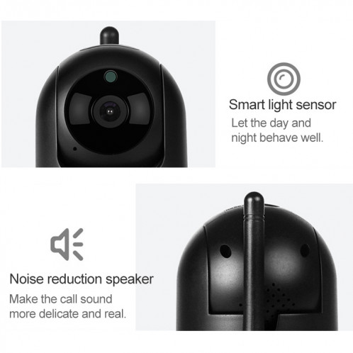 Caméra noire à la maison intérieure sans fil Wifi Intelligent Suivi automatique de la caméra de surveillance réseau HD SH00291766-014