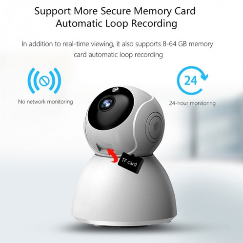 Caméra IP sans fil 720P HD 1.0 MP, prise en charge de la vision nocturne infrarouge / détection de mouvement / contrôle APP, SH046A1151-016