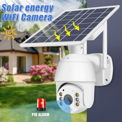 Caméra WiFi à énergie solaire T16 1080P Full HD, alarme PIR de soutien, vision nocturne, audio bidirectionnel, carte TF SH00931659-012