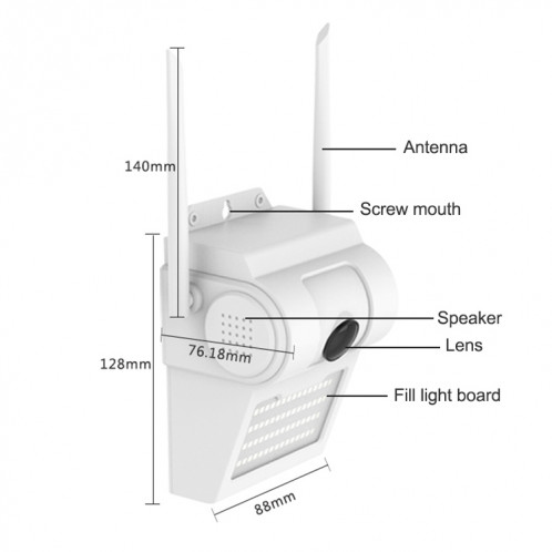 DP14 2.0 millions de pixels 1080p HD Wall lampe caméra intelligente, support de la vision nocturne de couleur complet / de la détection de mouvement / interphone vocale / carte TF SH99EU1176-011