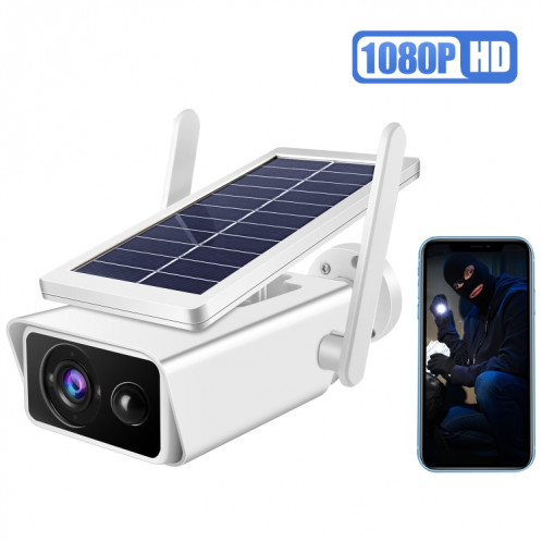 Caméra de sécurité WiFi 2,4 GHz à énergie solaire T13-2 1080P HD avec batterie, détection de mouvement de soutien, vision nocturne, audio bidirectionnel, carte TF SH10121474-010