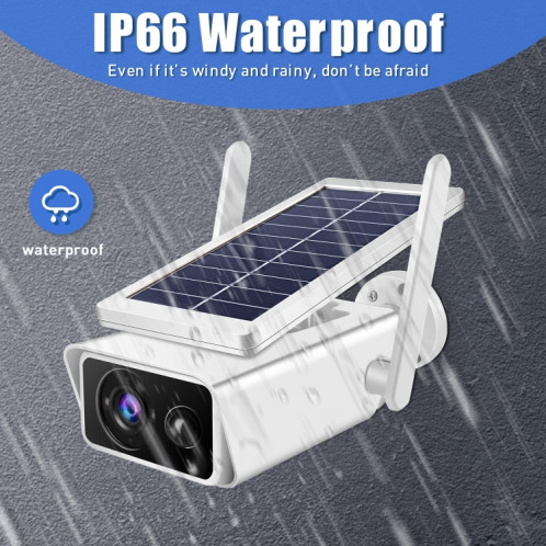 Caméra de sécurité WiFi 2,4 GHz à énergie solaire T13-2 1080P HD avec batterie, détection de mouvement de soutien, vision nocturne, audio bidirectionnel, carte TF SH10121474-010