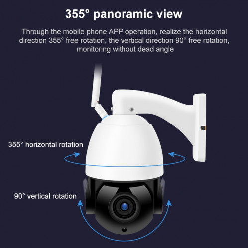 QX5 2.0 millions de pixels 1080p HD 20X Zoom WiFi WiFi WiFi Dome Caméra intelligent, Assistance Infrarouge Night Vision / Détection de mouvement / Interphone vocale / Carte TF, Fiche EU SH16EU1468-011