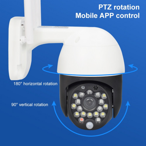 QX27 1080P WiFi Caméra de surveillance haute définition Haute définition Caméra de dôme extérieure, Support Vision nocturne et détection de voix et de mouvement à double sens () SH19EU632-010