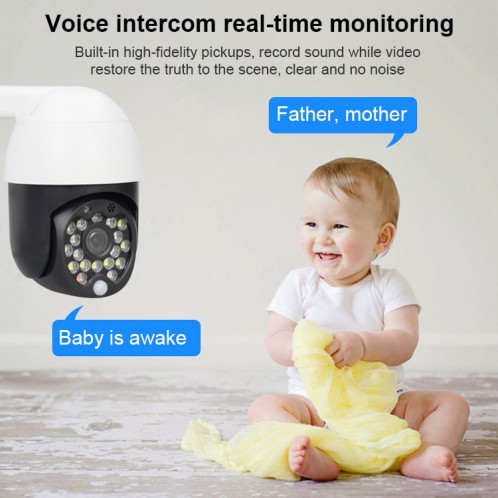 QX27 1080P WiFi Caméra de surveillance haute définition Haute définition Caméra de dôme extérieure, Support Vision nocturne et détection de voix et de mouvement à double sens () SH19EU632-010