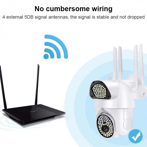 QX37 1080P WIFI Caméra de surveillance haute définition Haute-définition Caméra à dôme extérieure, Support Vision nocturne et détection de voix et de mouvement à double sens (Plug britannique) SH20UK8-09